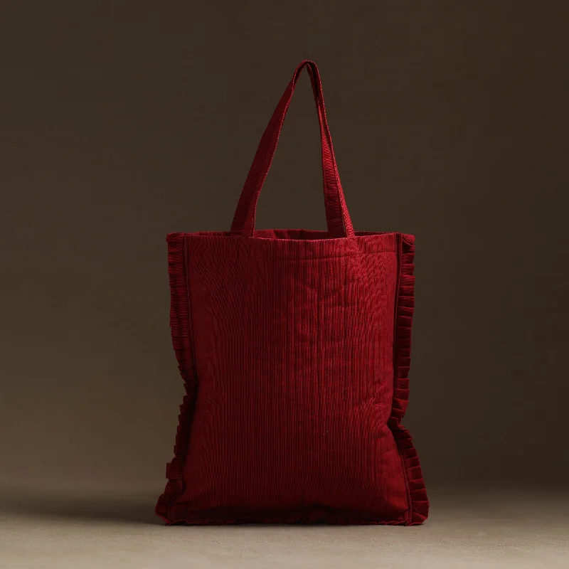 Tote Bag For Everyday Use Handcrafted Cotton Frill Jhola Bag 20