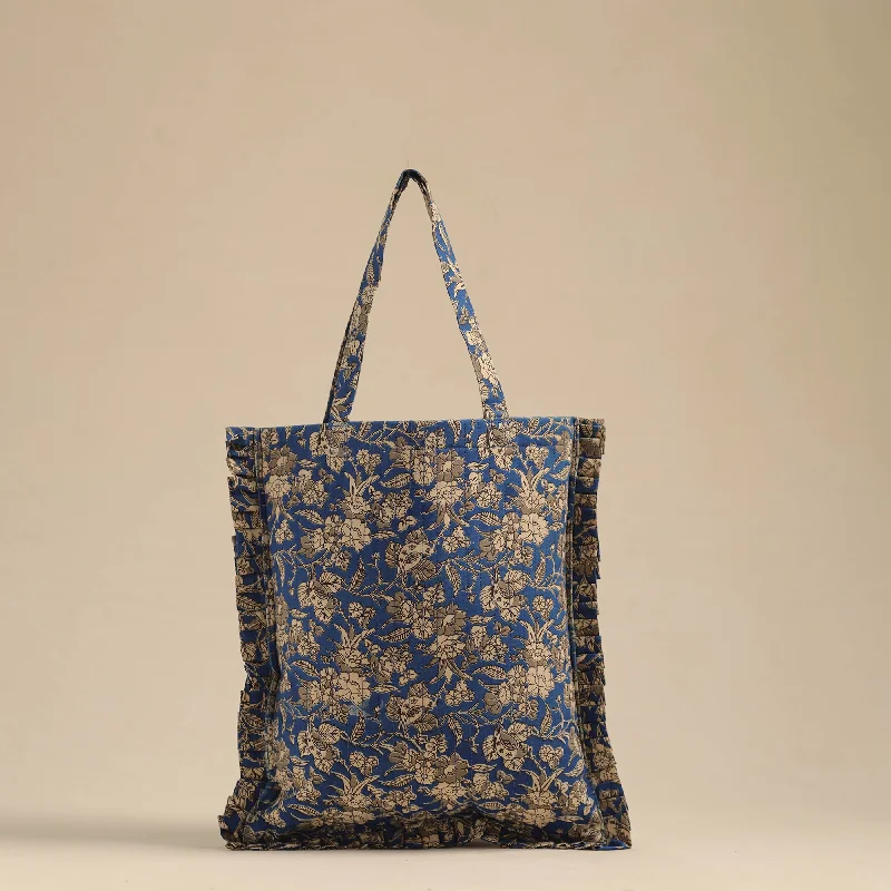 Flash Sales On Premium And High-Quality Bags Blue - Handcrafted Cotton Frill Jhola Bag 36