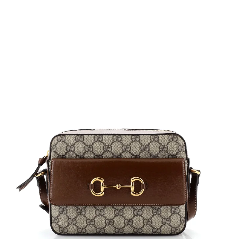 Eco-Friendly Bags For Sustainable Fashion Lovers Horsebit 1955 Flap Pocket Camera Bag GG Coated Canvas Small