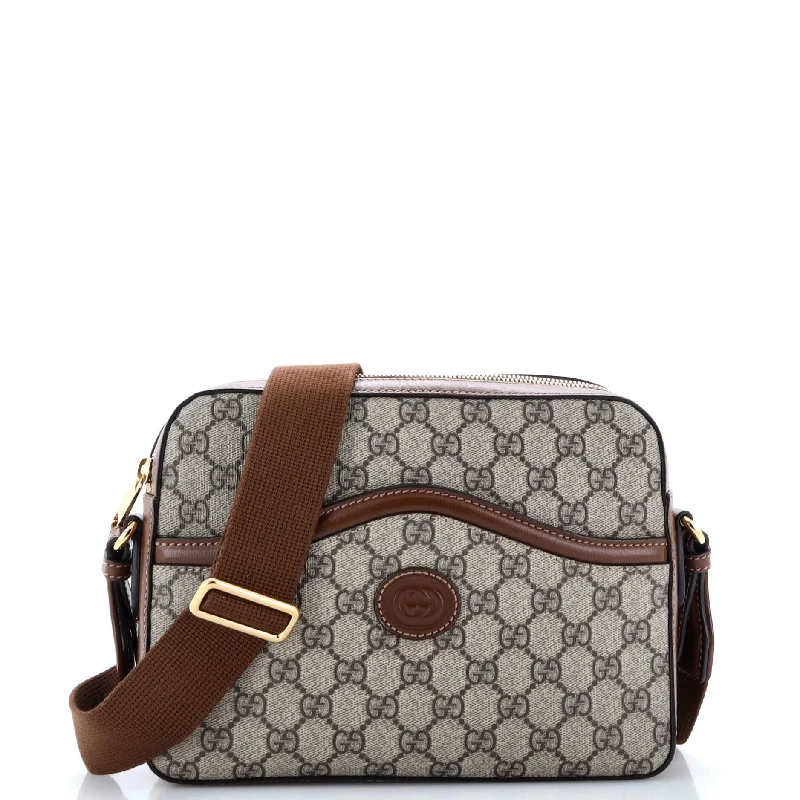 Holiday Gift Bags For Christmas Interlocking G Messenger Camera Bag GG Coated Canvas