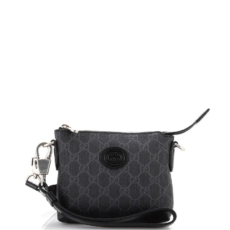 Affordable Bags For College Students On Sale Interlocking G Patch Wristlet Messenger Bag GG Coated Canvas Mini