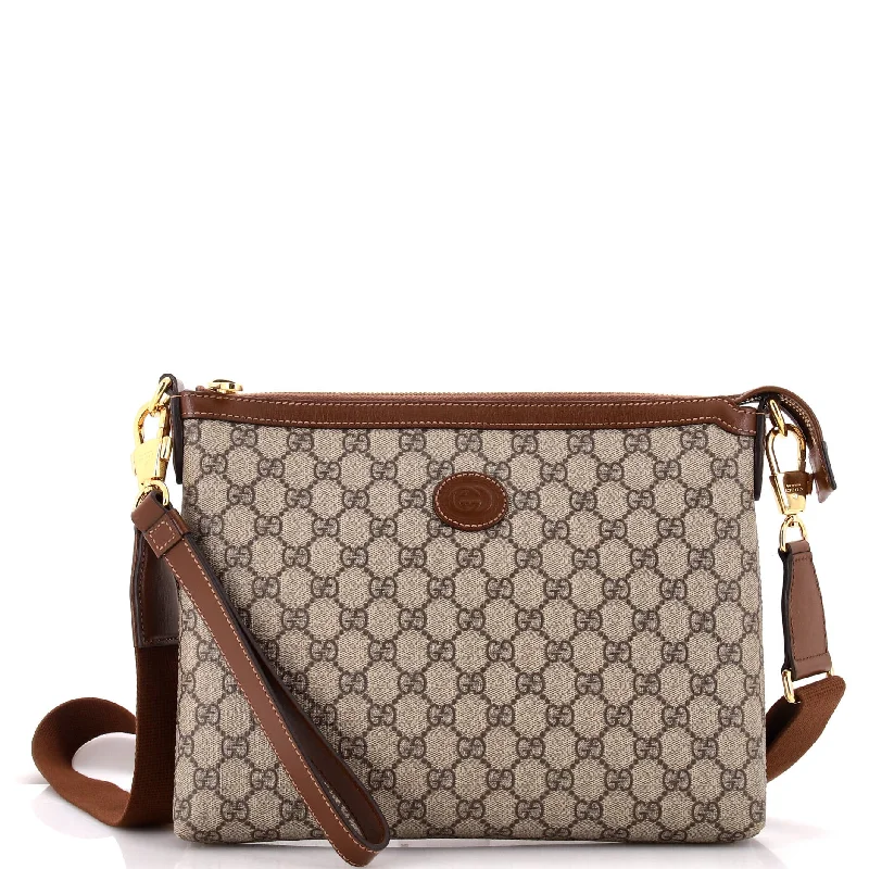 Cozy Handbags With Clearance Prices Interlocking G Patch Wristlet Messenger Bag GG Coated Canvas Small