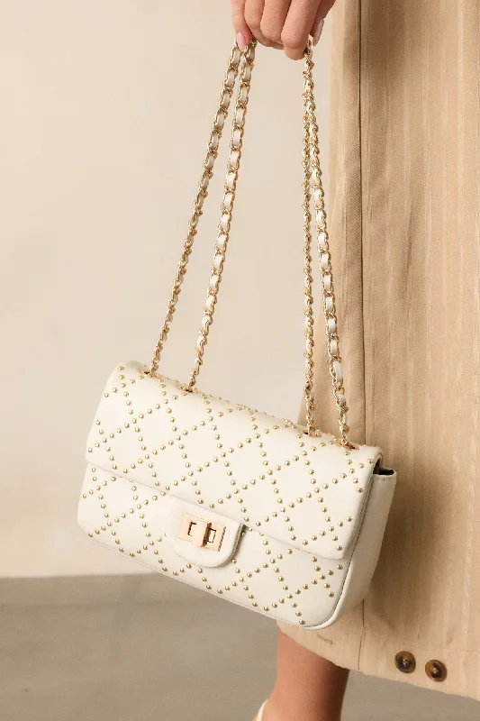 Functional Bags For Busy Moms And Dads It's About Time Ivory Studded Handbag