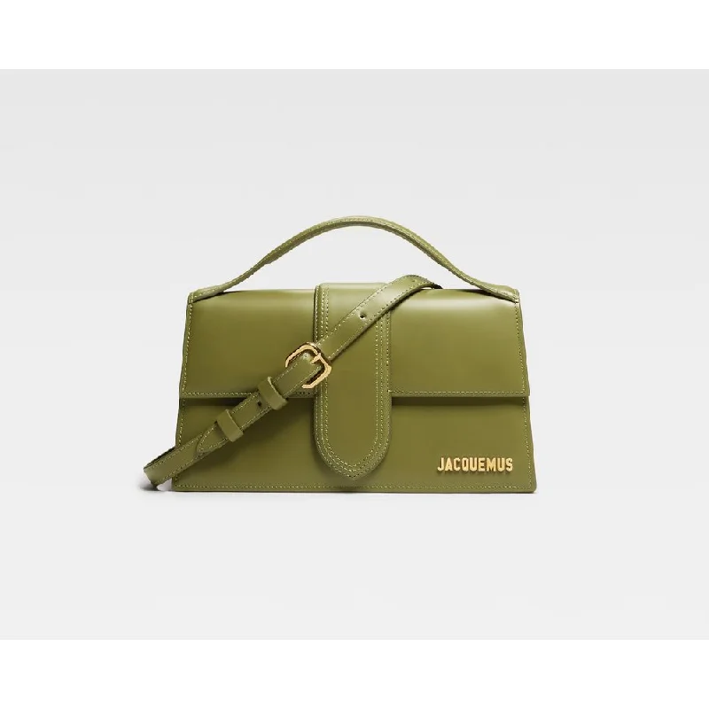 Luxury Bags On Sale Jacquemus Green Leather Crossbody Bag