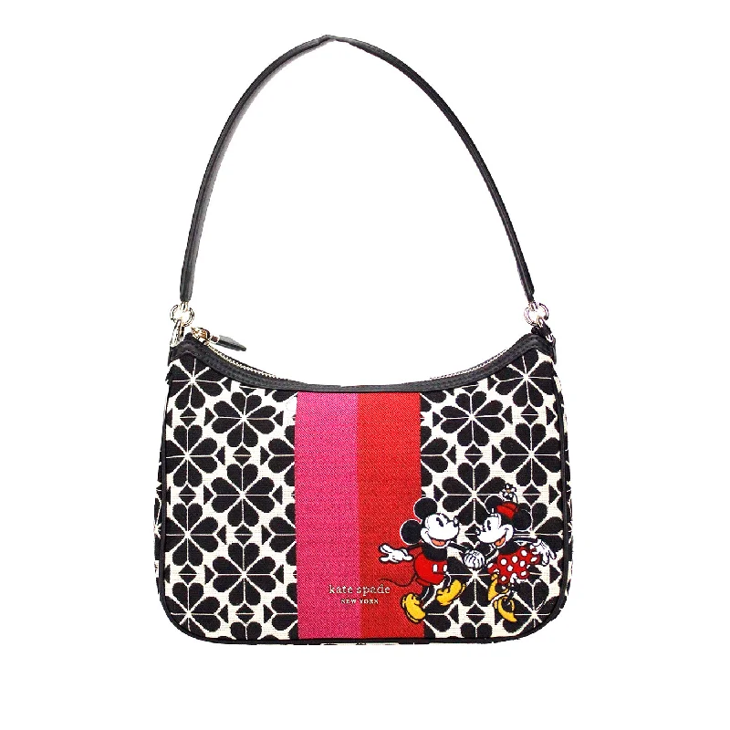 Vintage Bags For Retro And Classic Fashion Lovers Kate Spade Disney 100 Sam Small Spade Flower Jacquard Canvas Shoulder Women's Bag