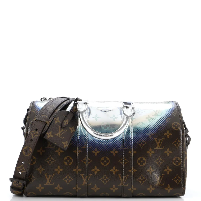 Designer Bags For Luxury Collectors Keepall Bandouliere Bag Limited Edition Metallic Nebula Monogram Canvas 35