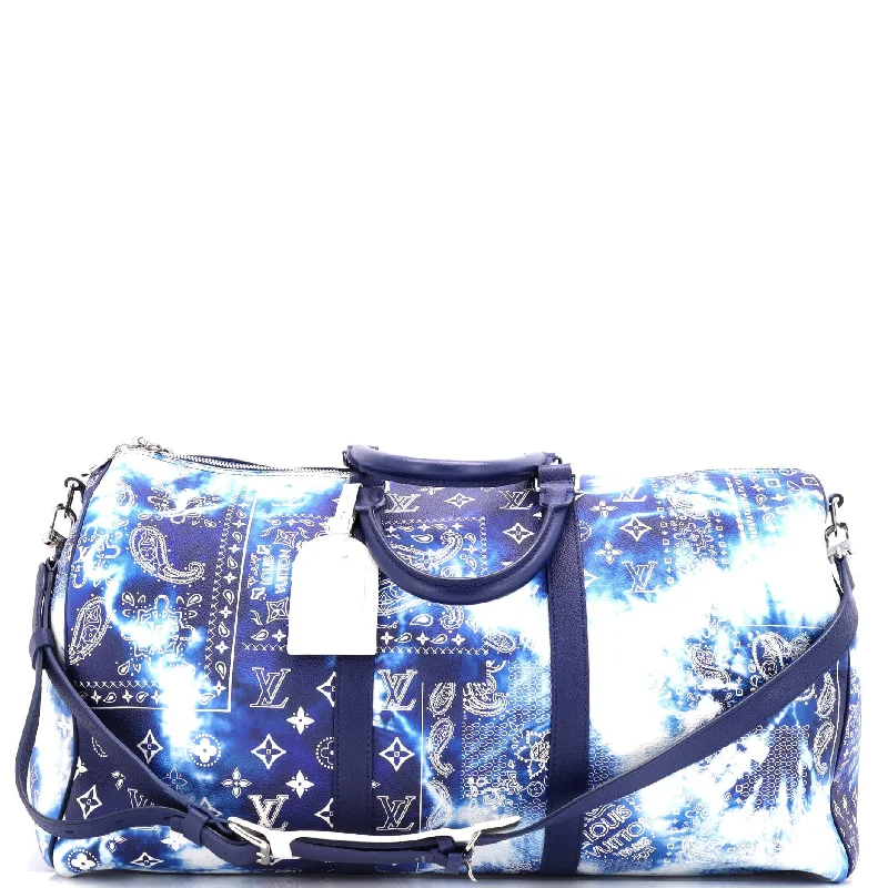 Seasonal Clearance Bags For Summer Keepall Bandouliere Bag Limited Edition Monogram Bandana Leather 50
