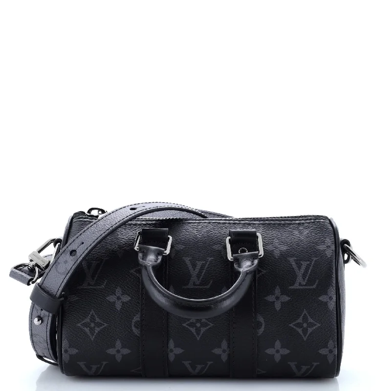Glamorous Bags For Evening Events And Parties Keepall Bandouliere Bag Reverse Monogram Eclipse Canvas XS