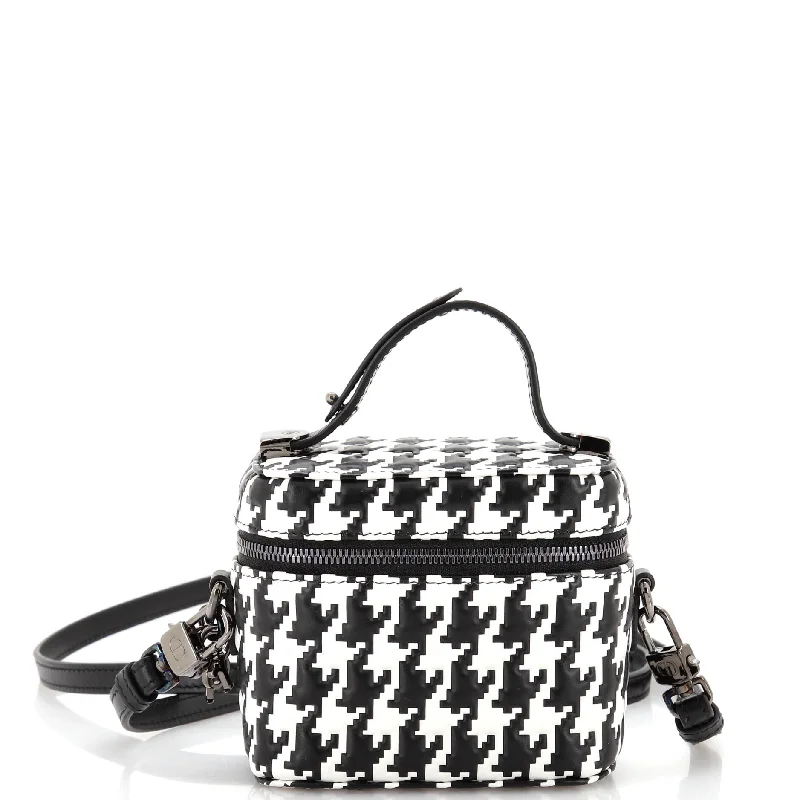 Luxury Bags On Sale Lady Dior Vanity Case Houndstooth Braided Leather Micro