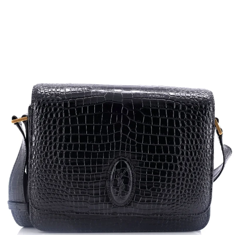 Luxury Bags With Premium Materials And Craftsmanship Le 61 Saddle Bag Crocodile Embossed Leather Medium
