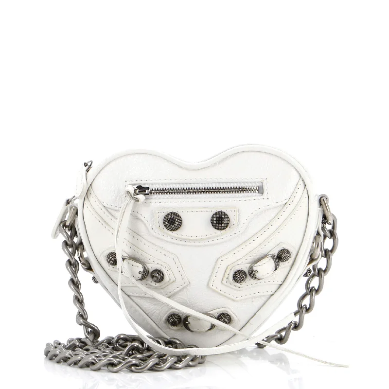 Office Professionals Le Cagole Giant Studs Heart Chain Bag Leather Mini