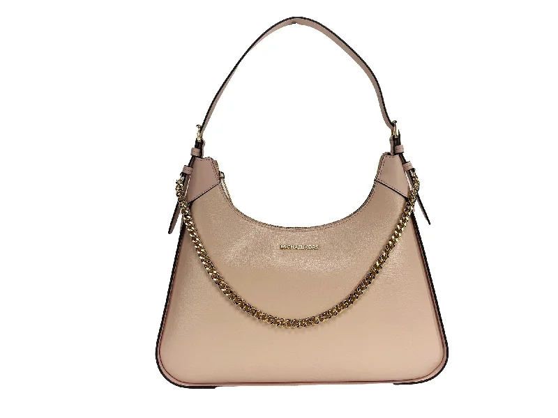 Vibrant Bags With Discounts Michael Kors Wilma Large Smooth Leather Chain Shoulder Bag Purse Powder Women's Blush