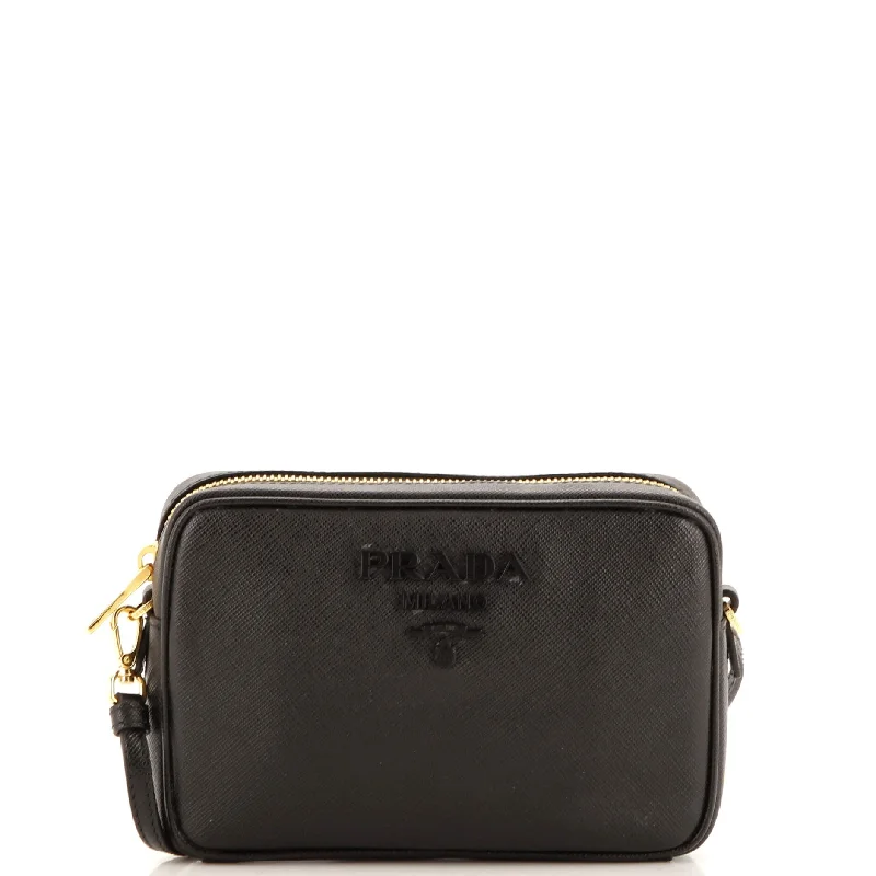 Luxury Bags With Premium Materials And Craftsmanship Monochrome Camera Bag Saffiano Leather Small