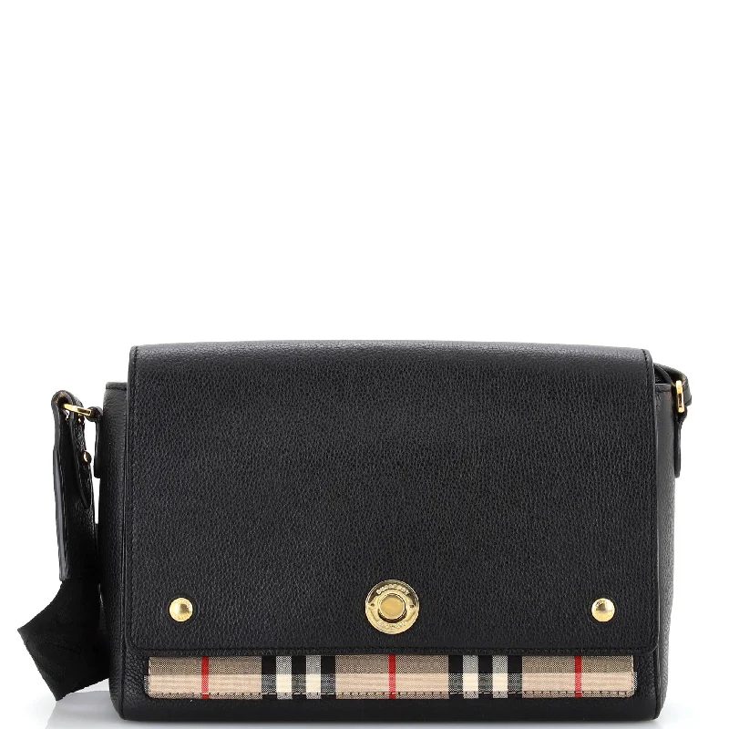 Elegant And On-Sale Evening Bags Note Crossbody Bag Leather with Vintage Check Canvas Medium