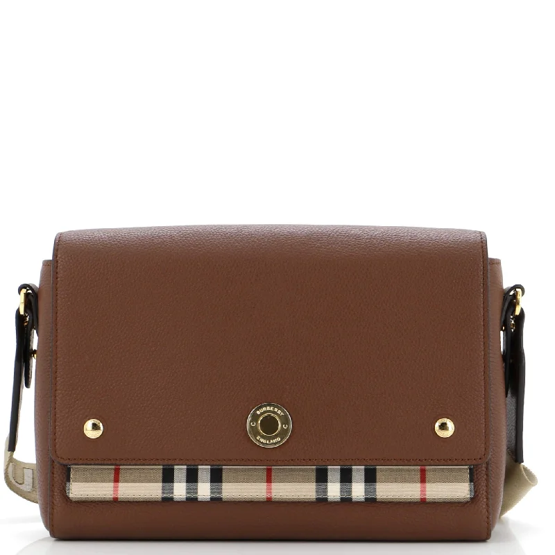 Trendy Bags For Sales Note Crossbody Bag Leather with Vintage Check Canvas Medium