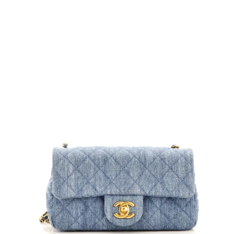 Cyber Monday Discounts On Bags Pearl Crush Flap Bag Quilted Denim Mini
