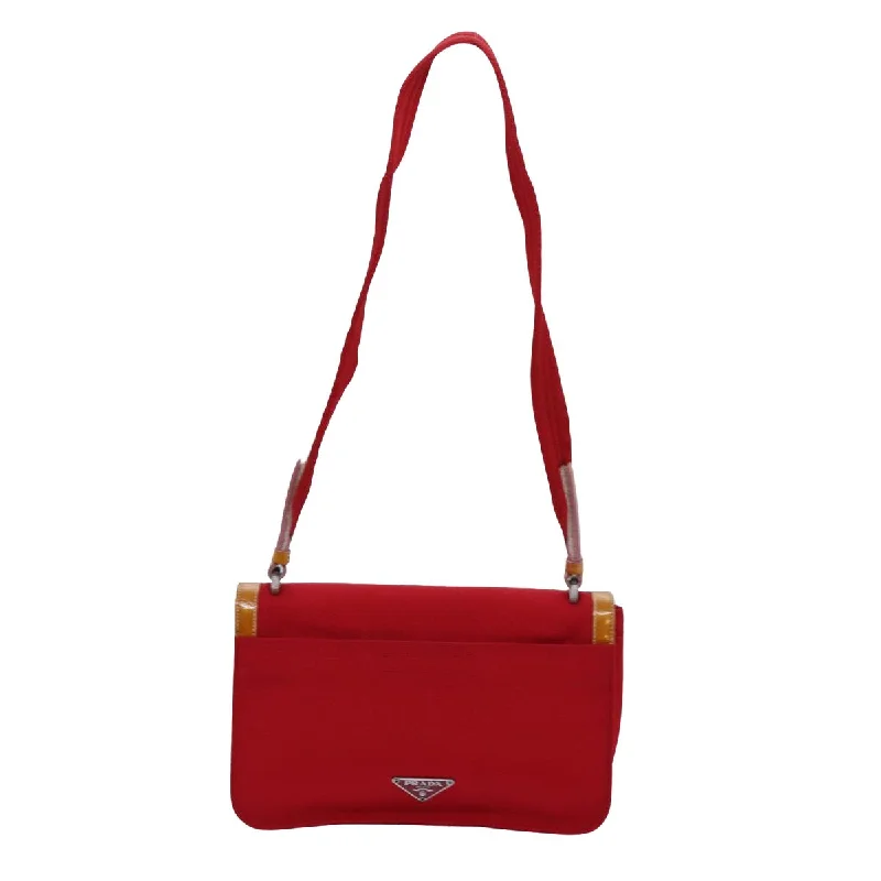 Festive Holiday Gift Bags Prada  Canvas Shoulder Bag (Pre-Owned)