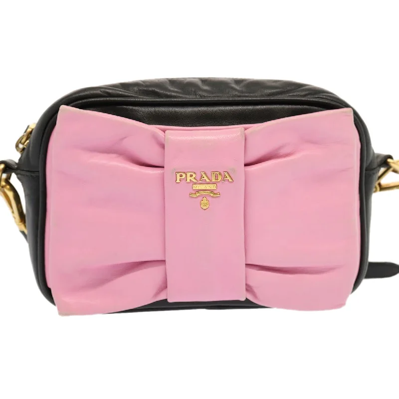 Chic Bags For Office Professionals And Urban Dwellers Prada Ribbon  Leather Shoulder Bag (Pre-Owned)