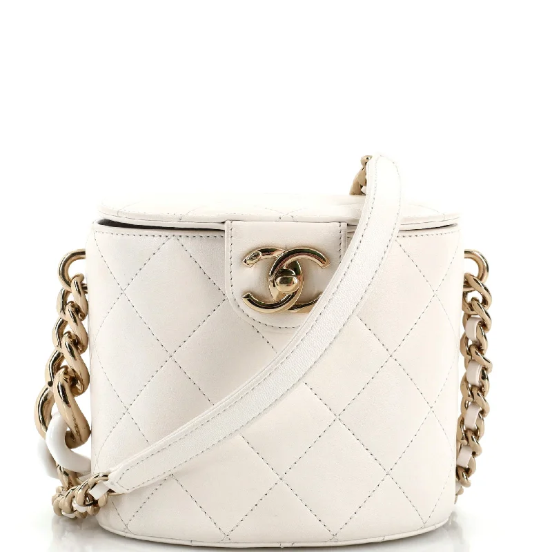 Romantic Valentine's Day Bags With Promotions Resin Elegant Chain Tubular Vanity Case Quilted Lambskin Small