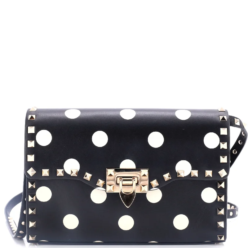 Limited-Time Offer On Trendy Bags Rolling Rockstud Crossbody Bag Applique Leather with Cabochons Medium