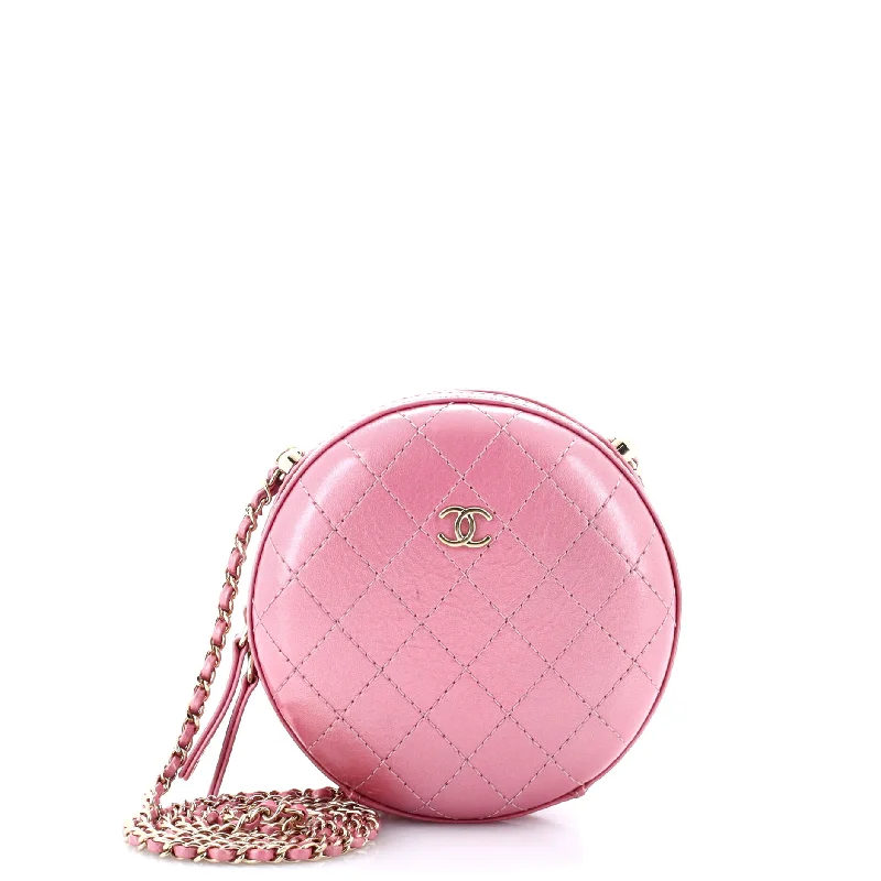 Discounted Designer Bags For Clearance Sale Round Chain Crossbody Bag Stitched Calfskin Small