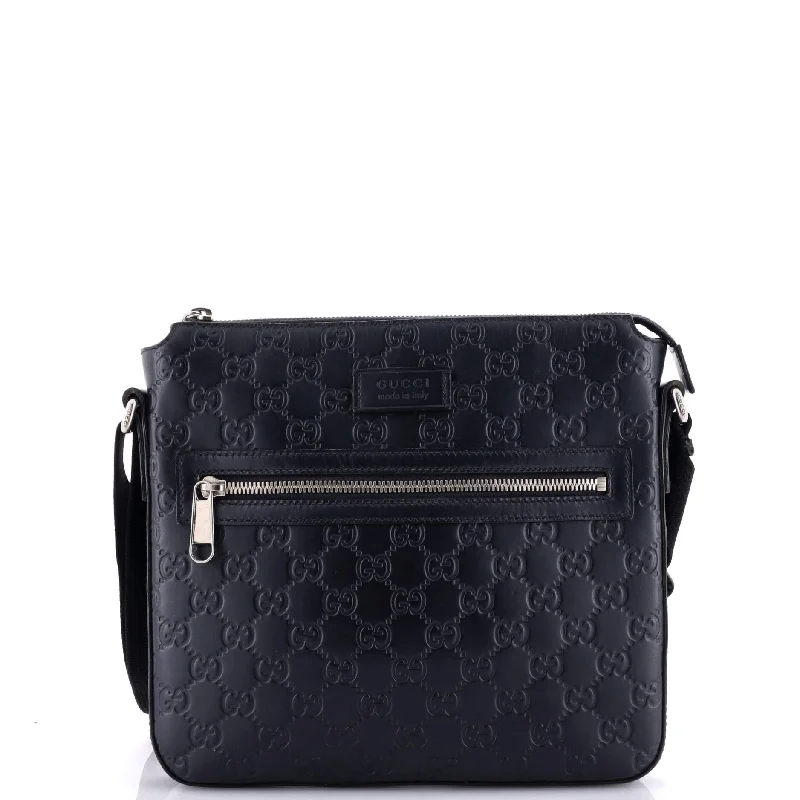 Bag Deals Signature Zip Messenger Bag Guccissima Leather Small