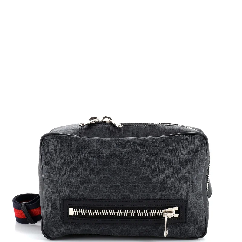 Lightweight And Functional Bags For Travel And Work Soft Zip Sling Bag GG Coated Canvas Small