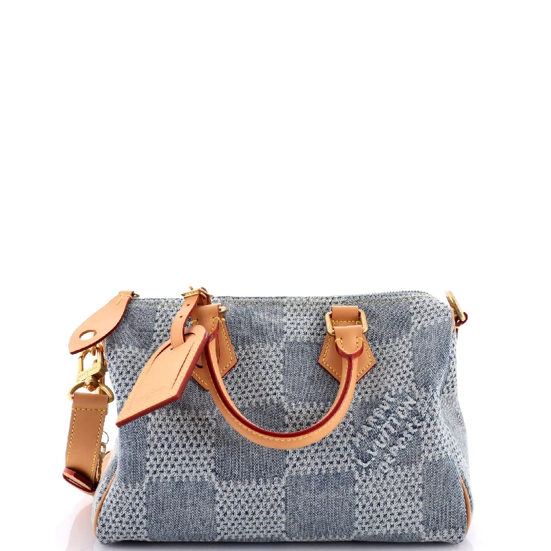 Affordable Bags For Budget Shoppers Speedy Bandouliere Bag 3D Damier Giant Denim 25