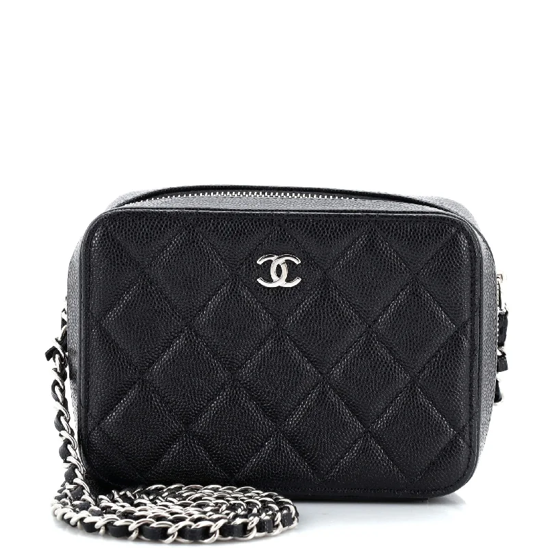 Valentine's Day Square CC Chain Camera Bag Quilted Caviar Mini