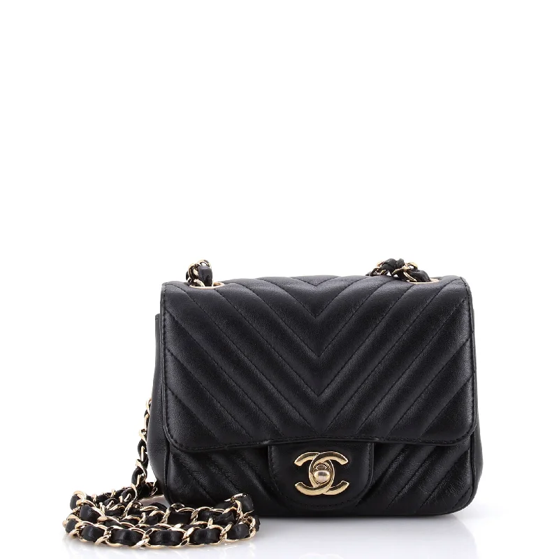 Discounted Designer Bags For Clearance Sale Square Classic Single Flap Bag Chevron Lambskin Mini
