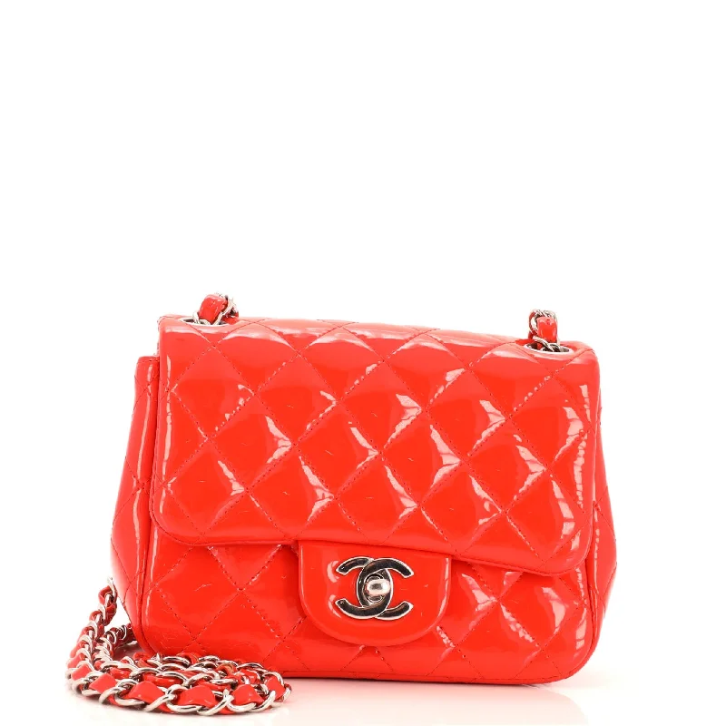 New Year Party Bag For Celebrations Square Classic Single Flap Bag Quilted Patent Mini