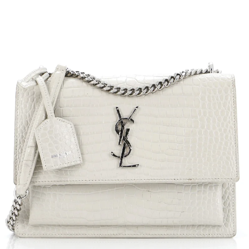 Bags For College Students On A Budget Sunset Crossbody Bag Crocodile Embossed Leather Medium