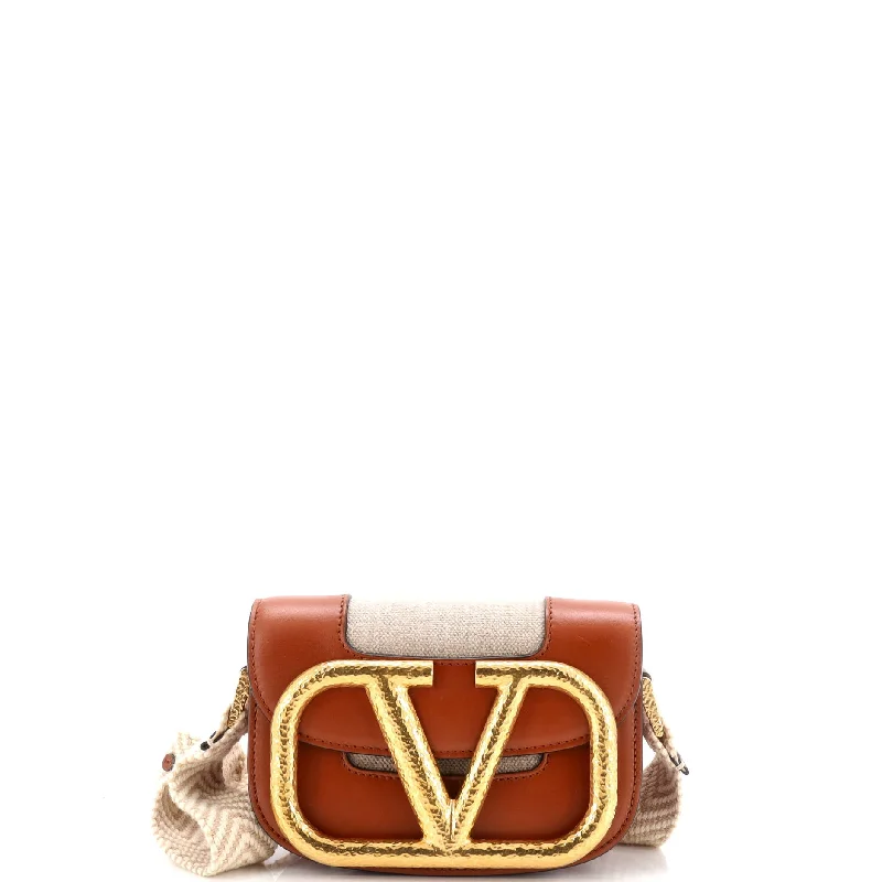 Bags For Urban And Trendy Looks Supervee Crossbody Bag Linen with Leather Small