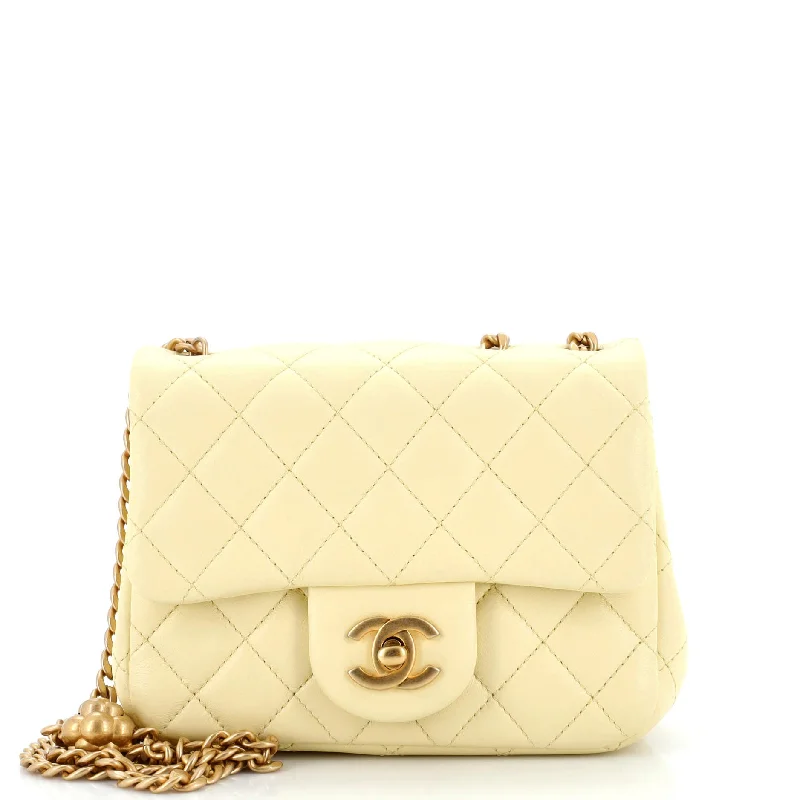 Limited-Time Offer On Trendy Bags Sweet Camellia Adjustable Chain Square Flap Bag Quilted Lambskin Mini