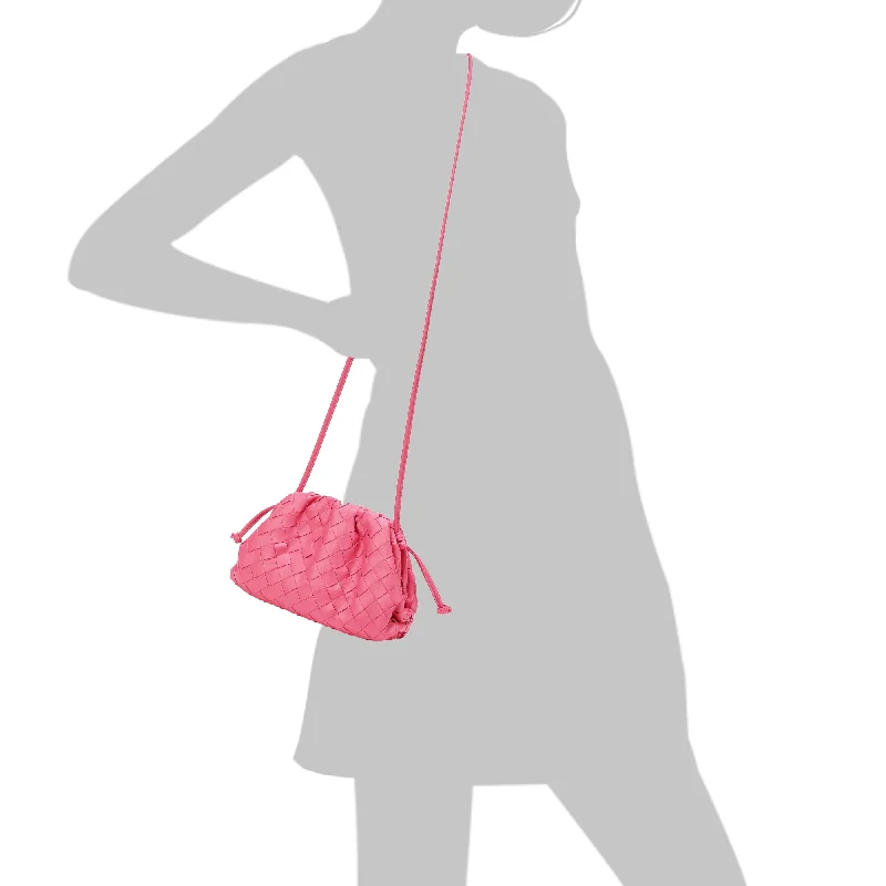 Customizable Bags For Personalized Style Tiffany & Fred Full Grain Woven Leather Pouch/ Shoulder/ Clutch Bag