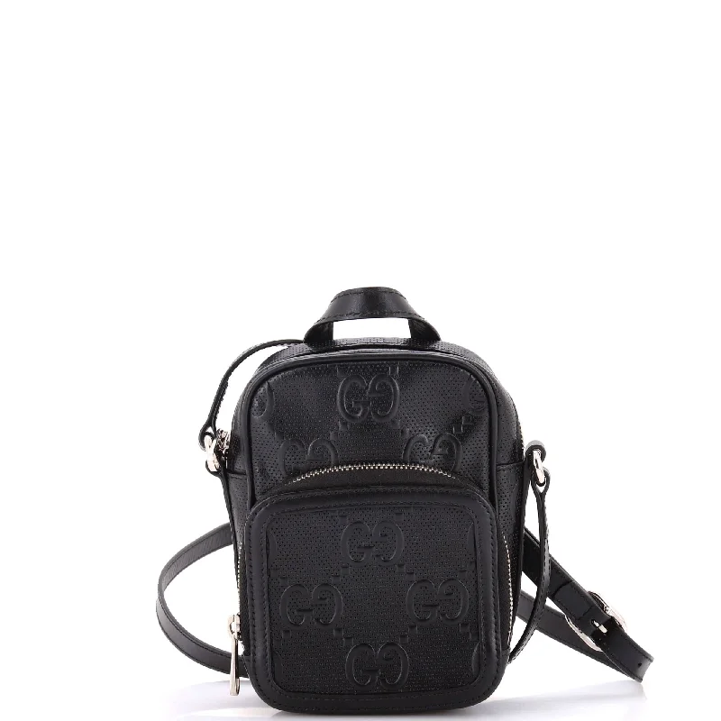 Genuine Bags On Clearance Sale Top Handle Crossbody Bag GG Embossed Perforated Leather Mini