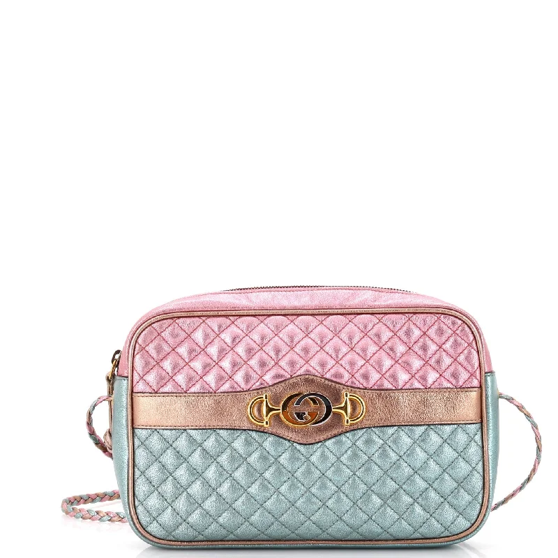 Customizable Bags For Personalized Style Trapuntata Camera Bag Quilted Laminated Leather Medium