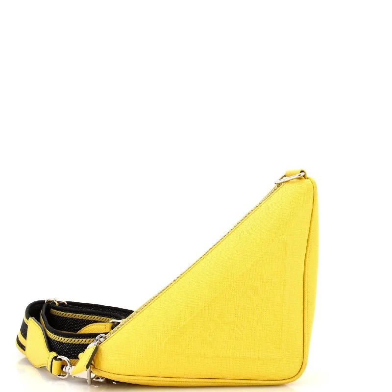 Inspired Bags For Luxury Fashion Lovers Triangle Logo Zip Crossbody Bag Saffiano Leather Small