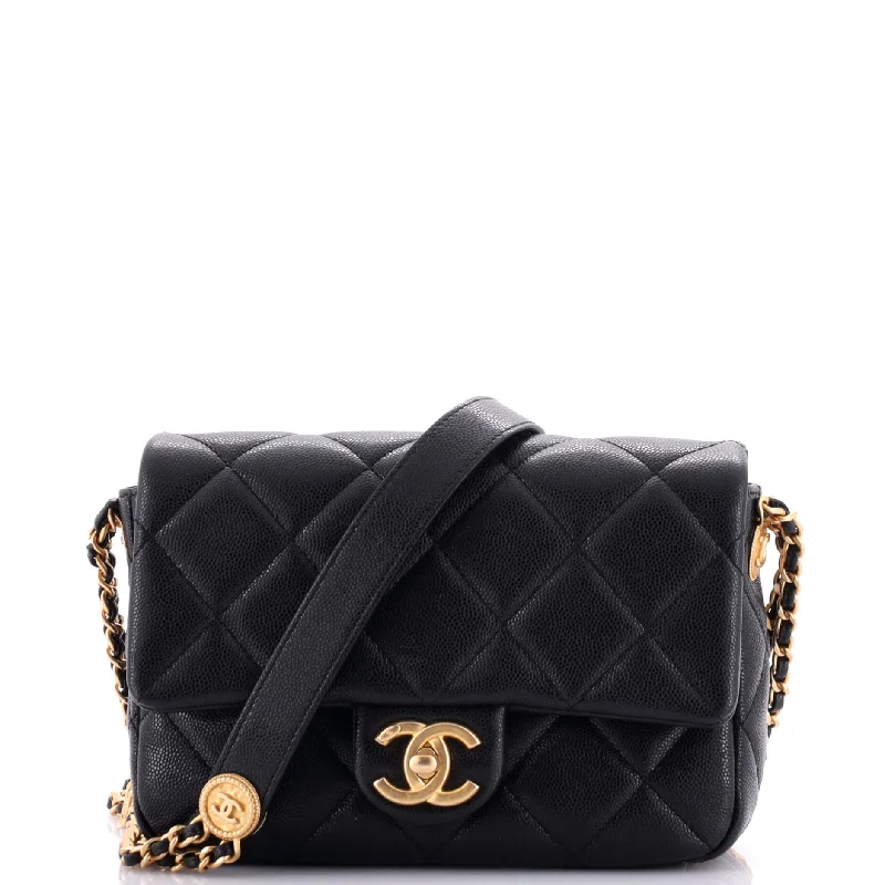 Luxury Bags For Professionals With Discounts Twist Your Buttons Flap Bag Quilted Caviar Small