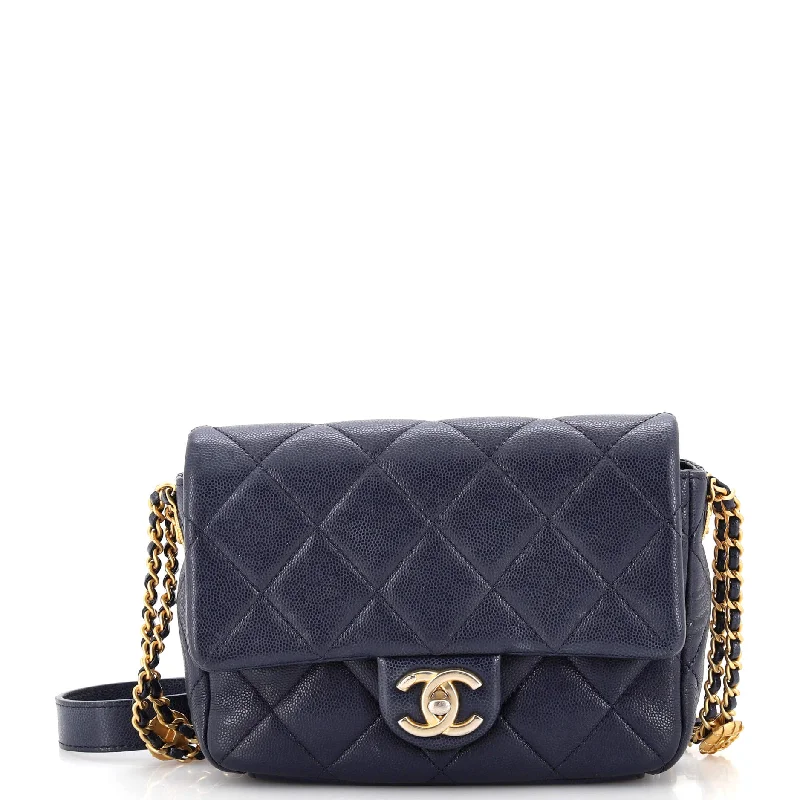 Versatile Bags That Suit Any Outfit Or Event Twist Your Buttons Flap Bag Quilted Caviar Small