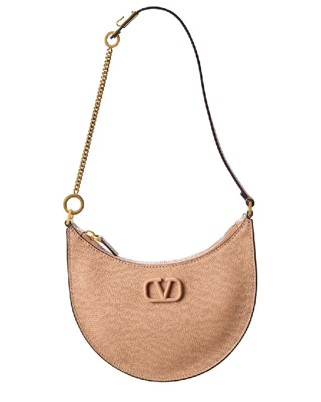 Functional Bags For Busy Moms And Dads Valentino VLogo Grainy Leather Shoulder Bag