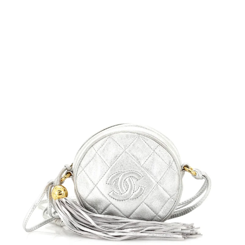 Tsa-Approved Bags For Hassle-Free Airport Security Vintage Round Tassel Crossbody Bag Quilted Leather Mini