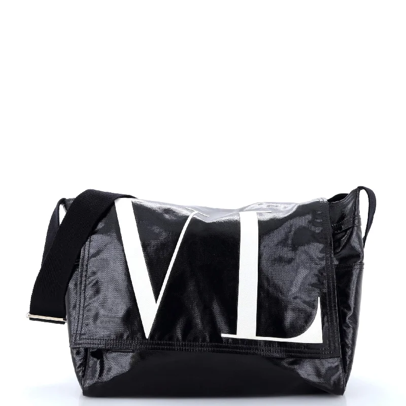 Elegant New Year Party Bags With Flash Sales VLTN Flap Messenger Bag Coated Canvas Medium