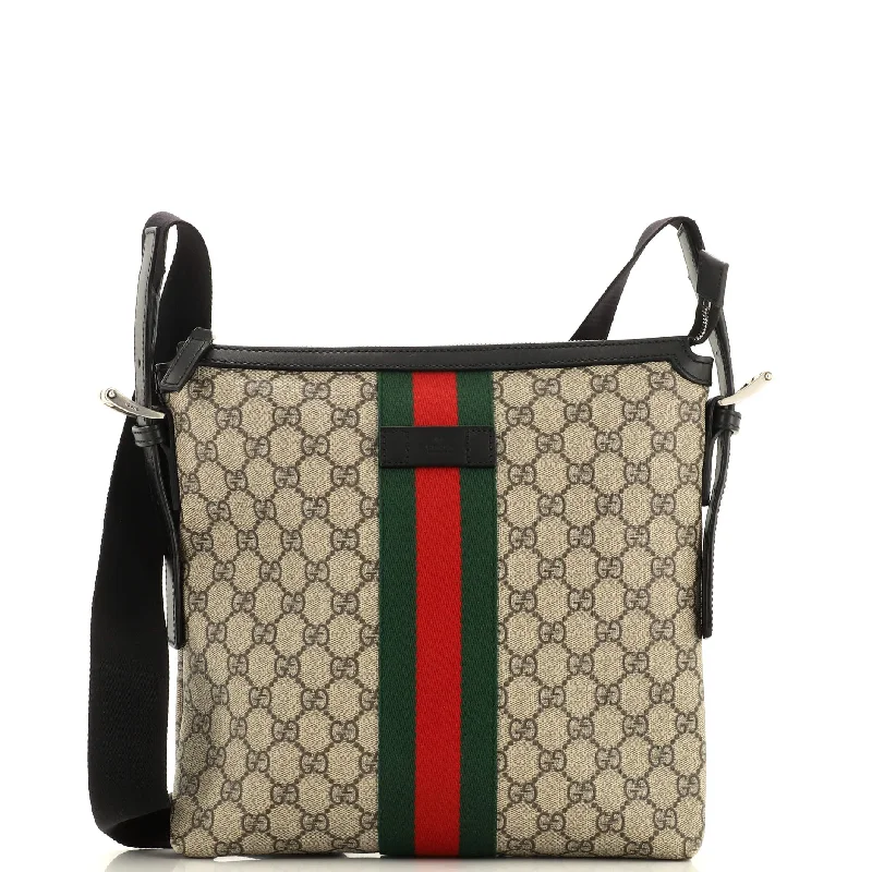 Bags With Discounts Web Messenger Bag GG Coated Canvas Medium