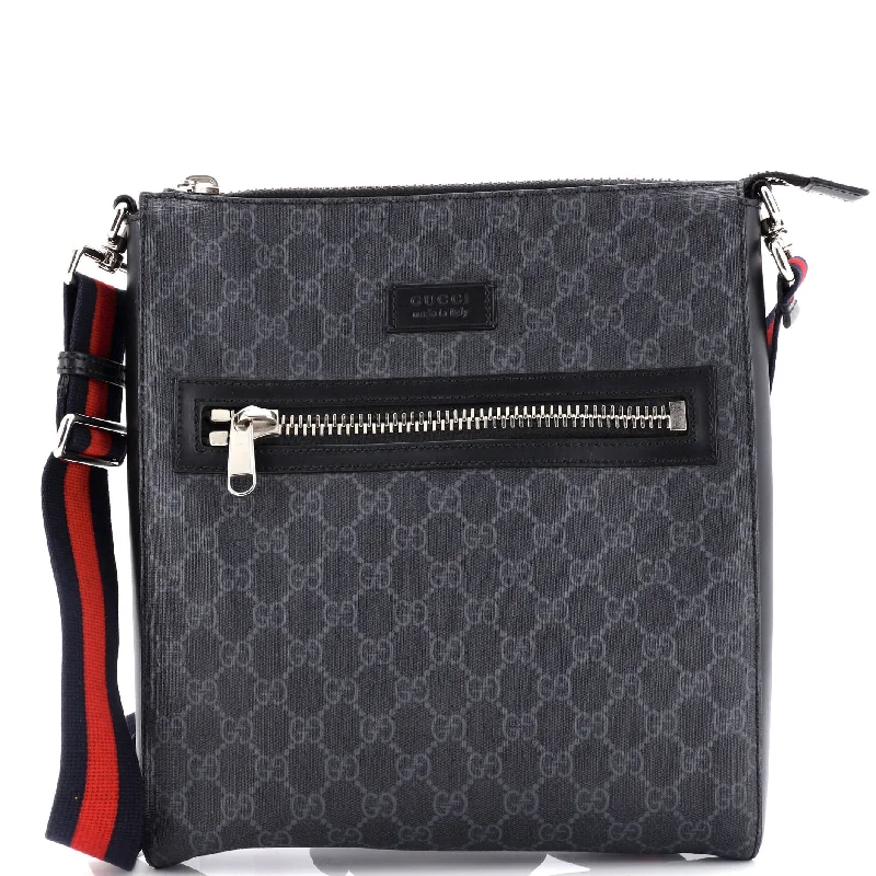 Valentine's Day Web Strap Front Zip Messenger Bag GG Coated Canvas Medium