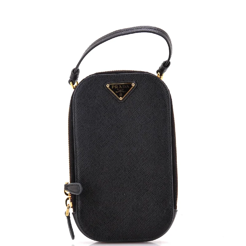 Trendy Bags For Teenage Girls Zip Phone Holder Crossbody Bag Saffiano Leather