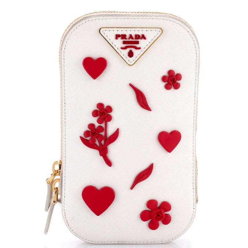 Eco-Friendly And Discounted Bags Zip Phone Holder Crossbody Bag Saffiano Leather